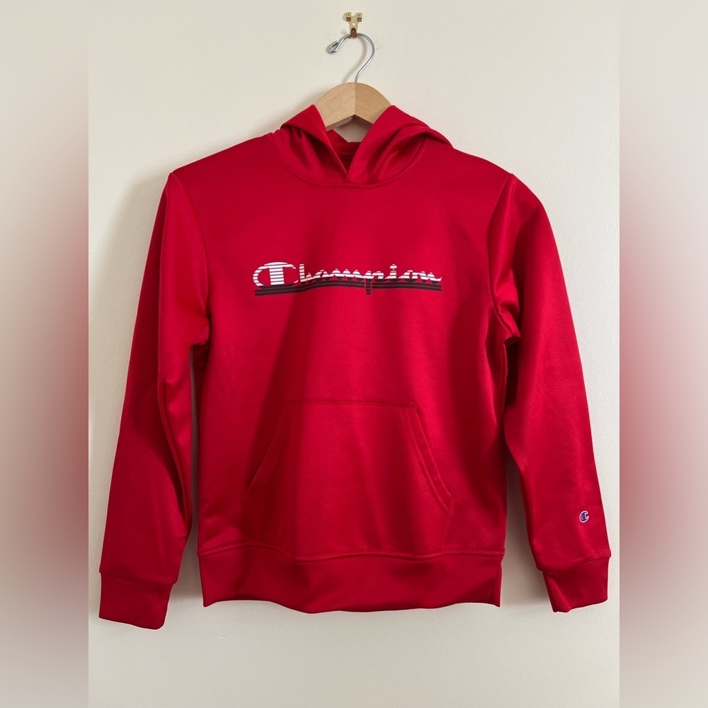 2/$15 CHAMPION Kids Jacket Unisex Red Hoodie 10-12 Fleece Authentic Athletic NEW